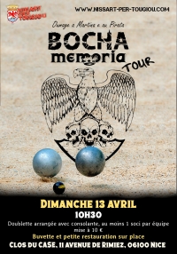 Dimanche 13 avril, 10h30, Clos du CASE  Bocha memoria tour